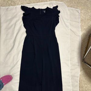 Chaps dark navy wide leg cap sleeved jumpsuit
